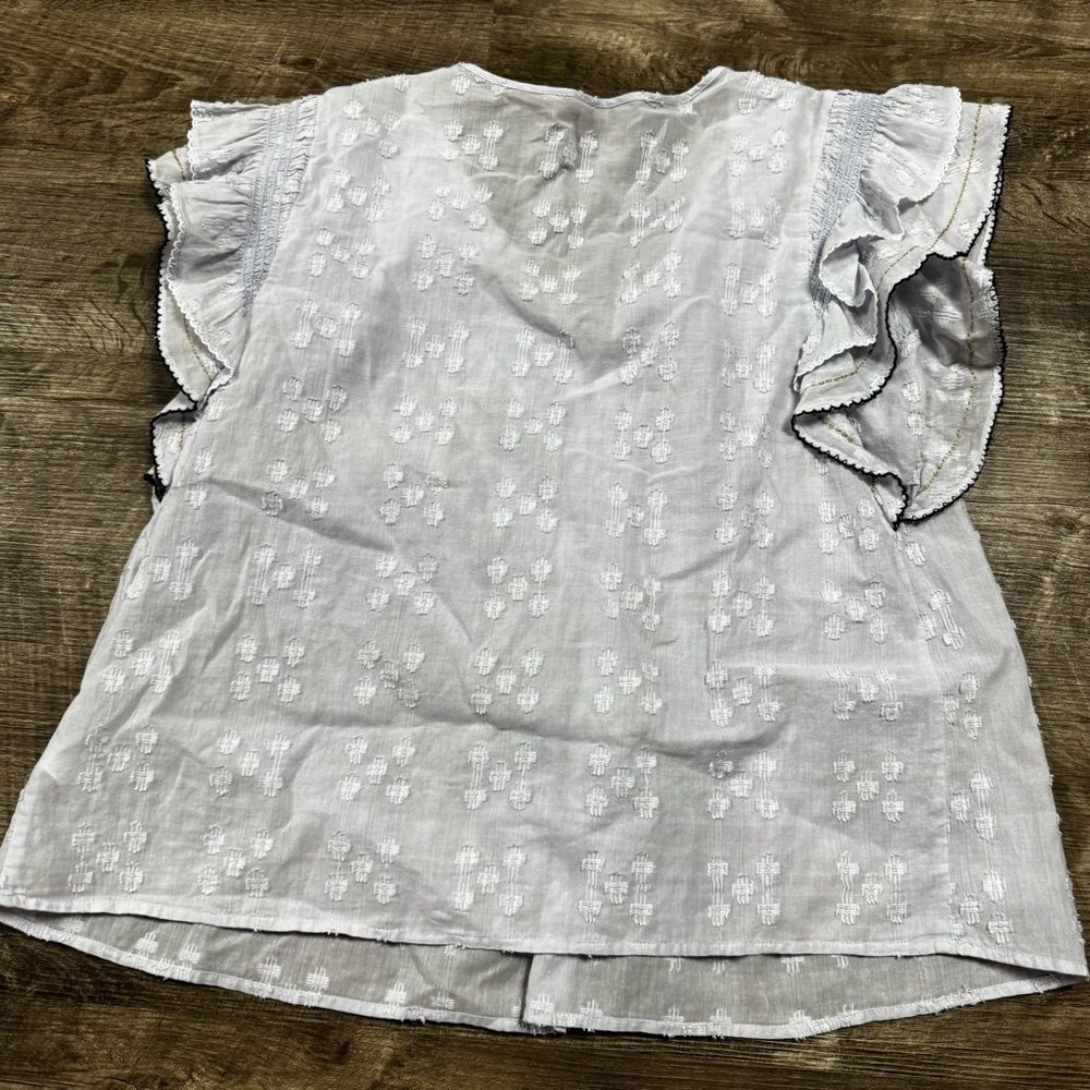 Dolan by Anthropologie Flutter Sleeve Shirt Size Medium - Picture 9 of 9